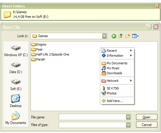 Direct Folders Screenshot